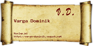 Varga Dominik névjegykártya